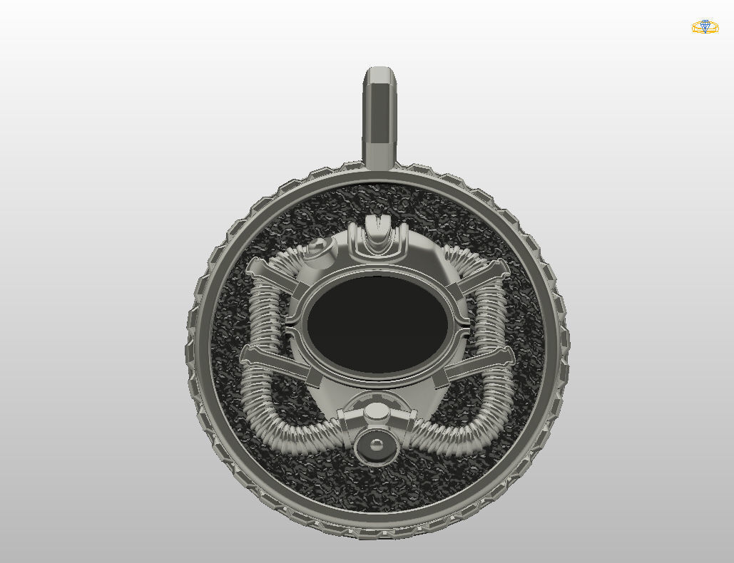 Diver pendant 3D print model_24