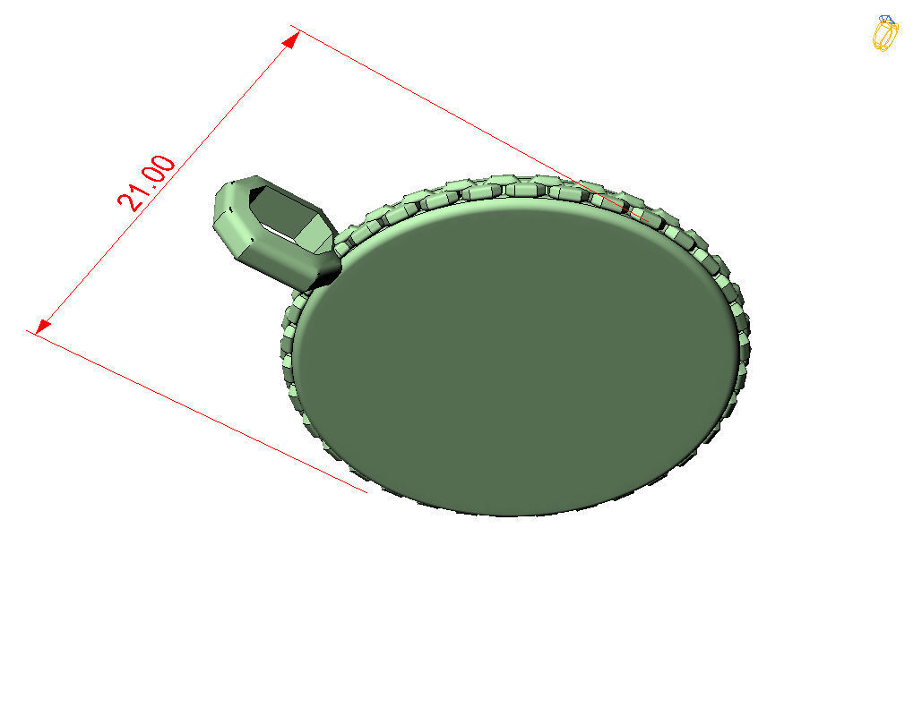 Diver pendant 3D print model_29