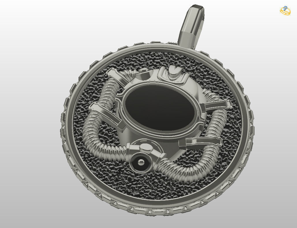 Diver pendant 3D print model_22