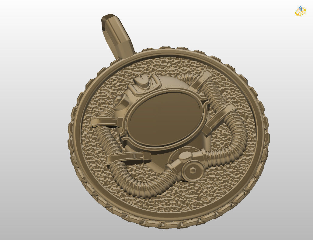 Diver pendant 3D print model_9