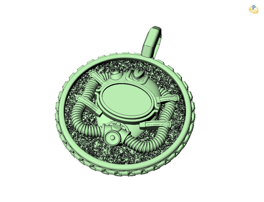 Diver pendant 3D print model_35