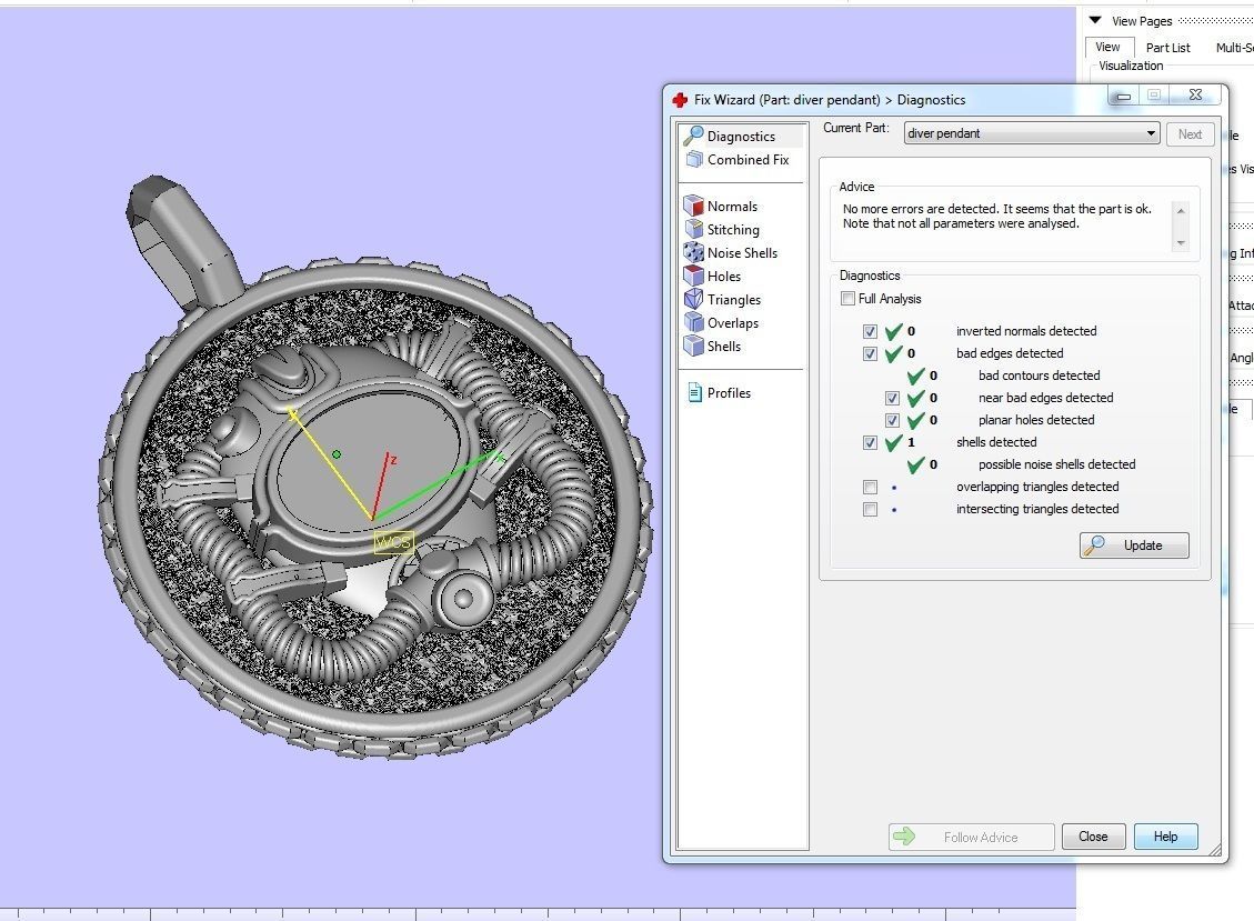 Diver pendant 3D print model_5