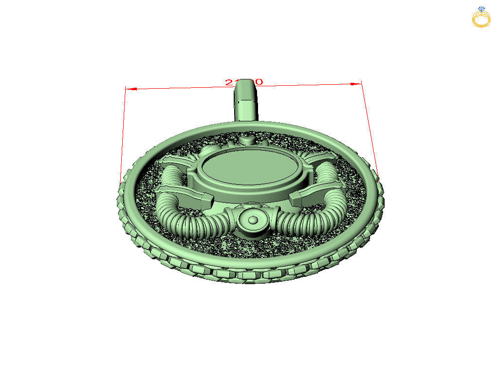 Diver pendant 3D print model_33