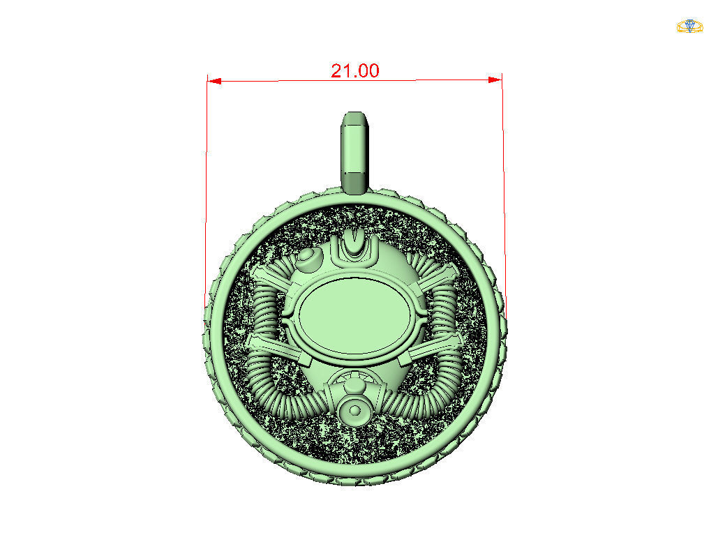 Diver pendant 3D print model_26