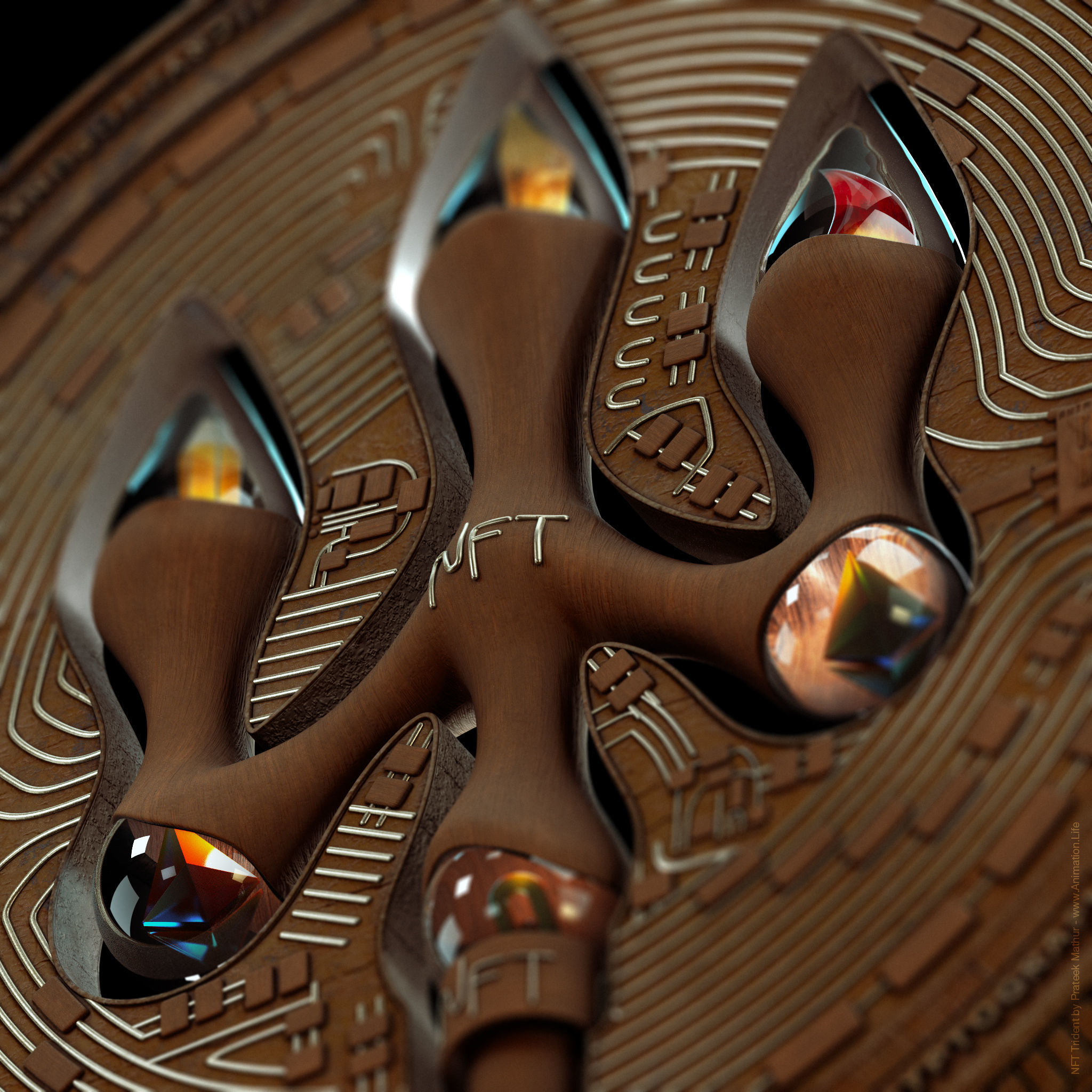 NFT LOGO - NFT Trident 3D model_6