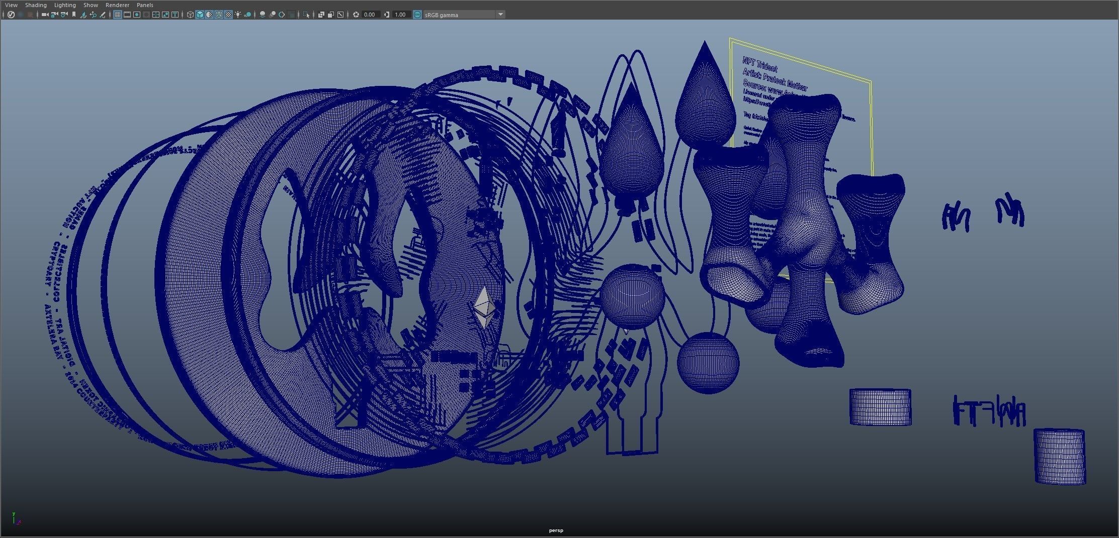 NFT LOGO - NFT Trident 3D model_16