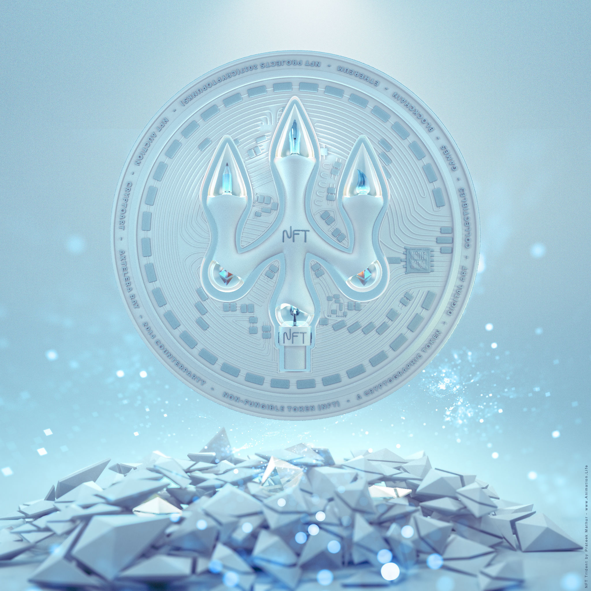 NFT LOGO - NFT Trident 3D model_9
