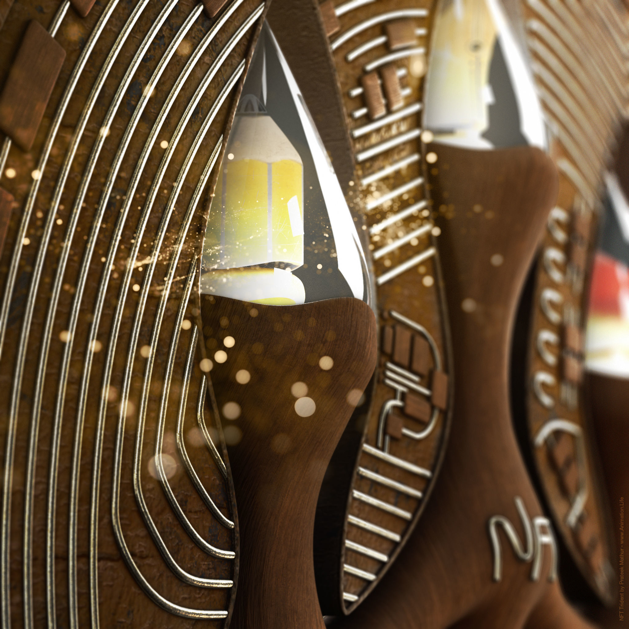 NFT LOGO - NFT Trident 3D model_7