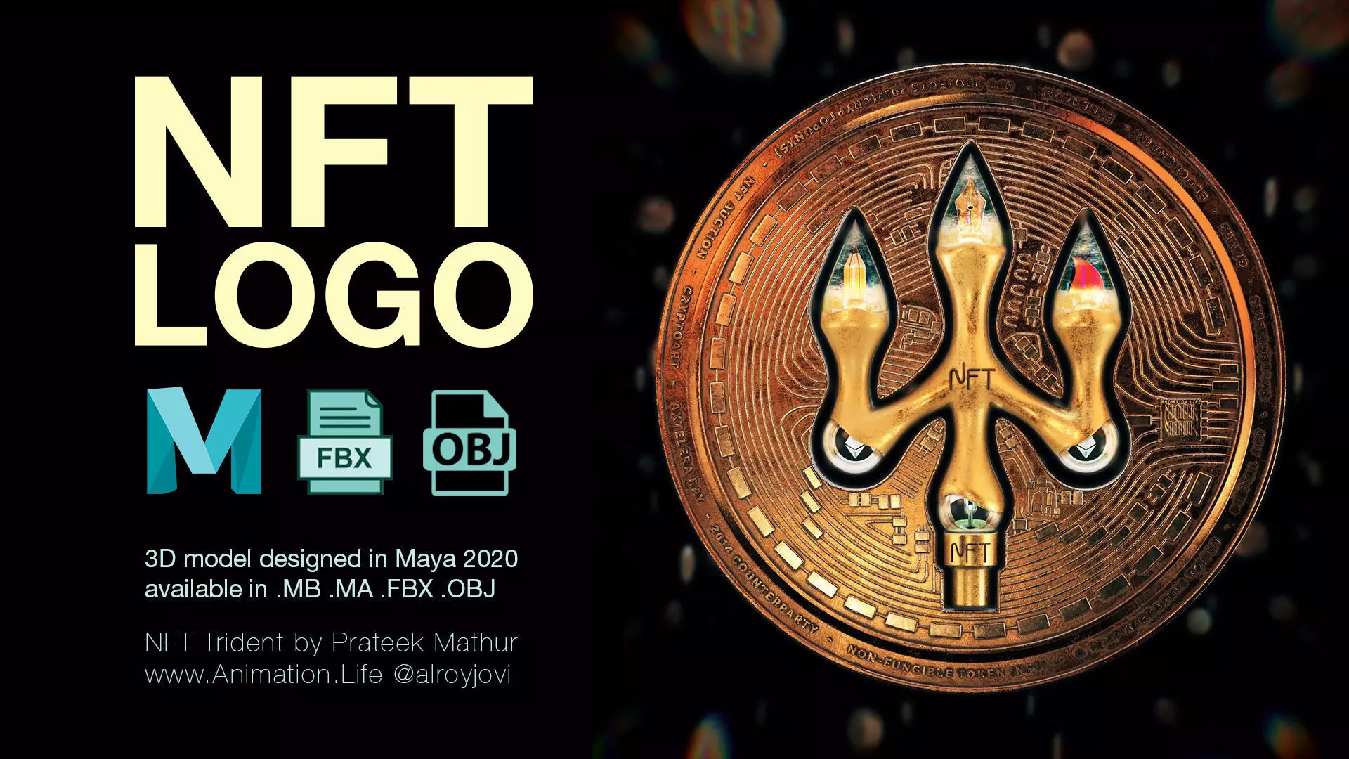 NFT LOGO - NFT Trident 3D model_0