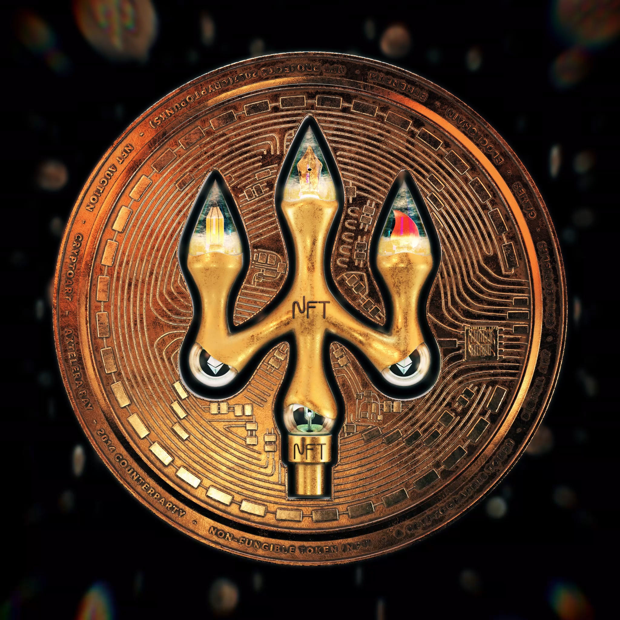 NFT LOGO - NFT Trident 3D model_2