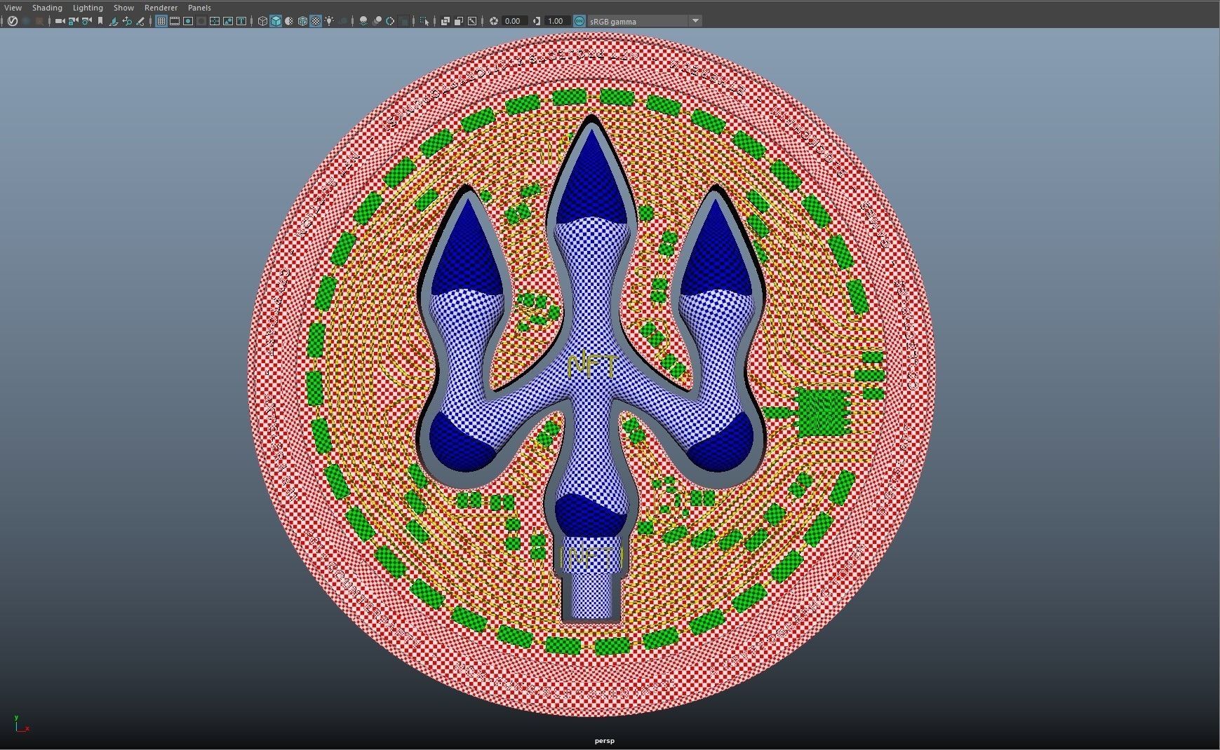 NFT LOGO - NFT Trident 3D model_12
