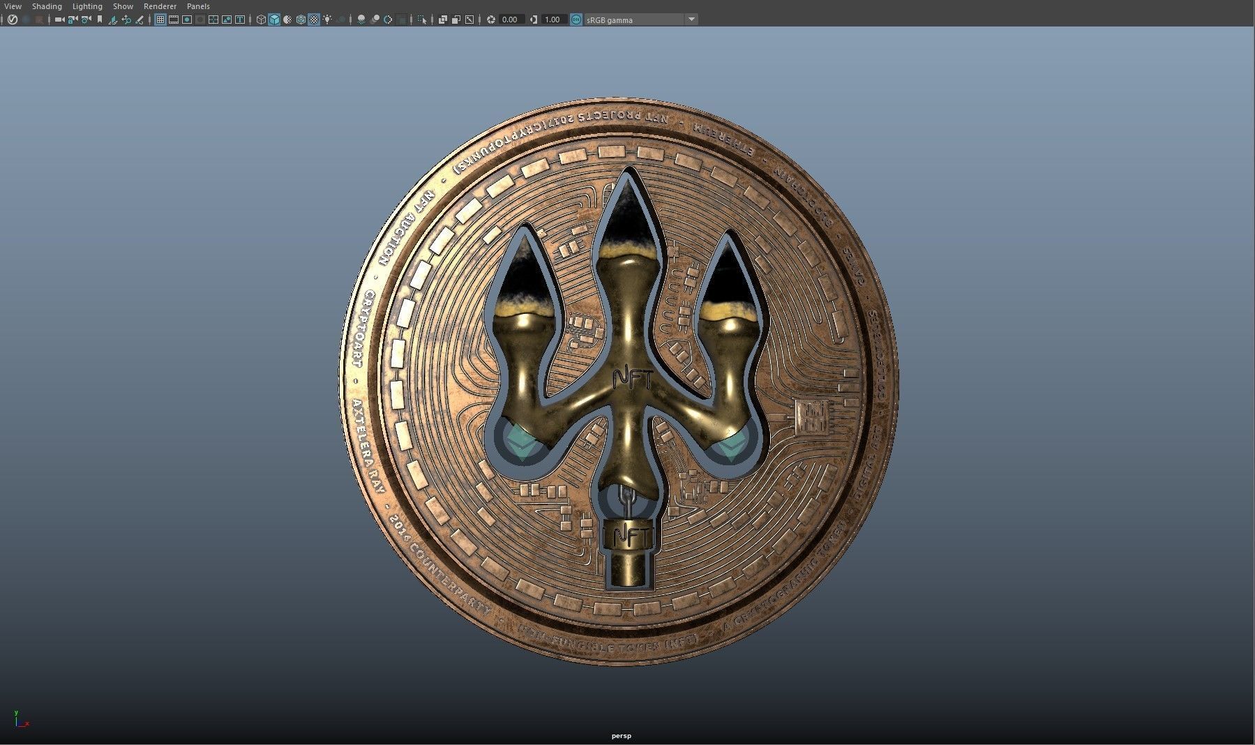 NFT LOGO - NFT Trident 3D model_11