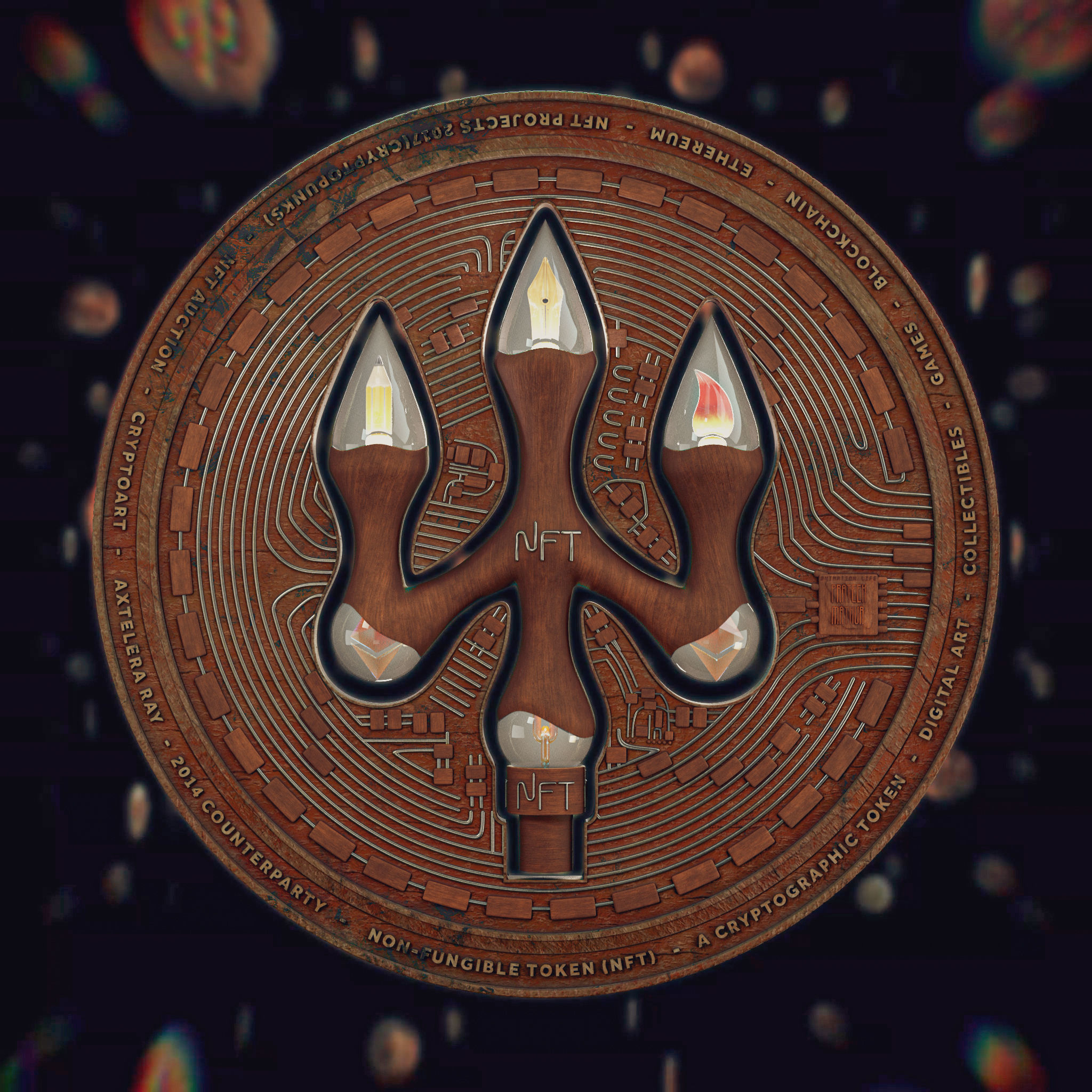 NFT LOGO - NFT Trident 3D model_3