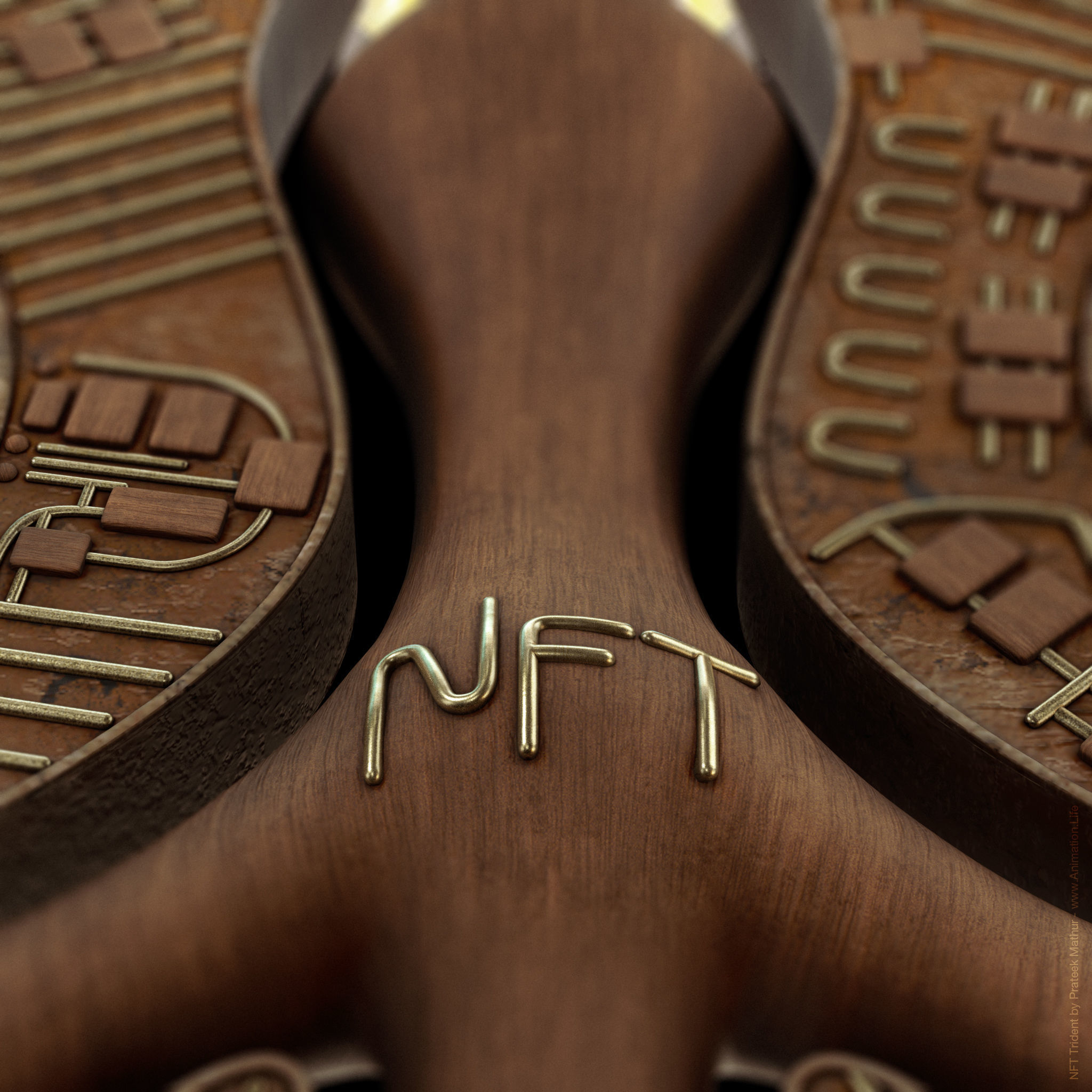 NFT LOGO - NFT Trident 3D model_8