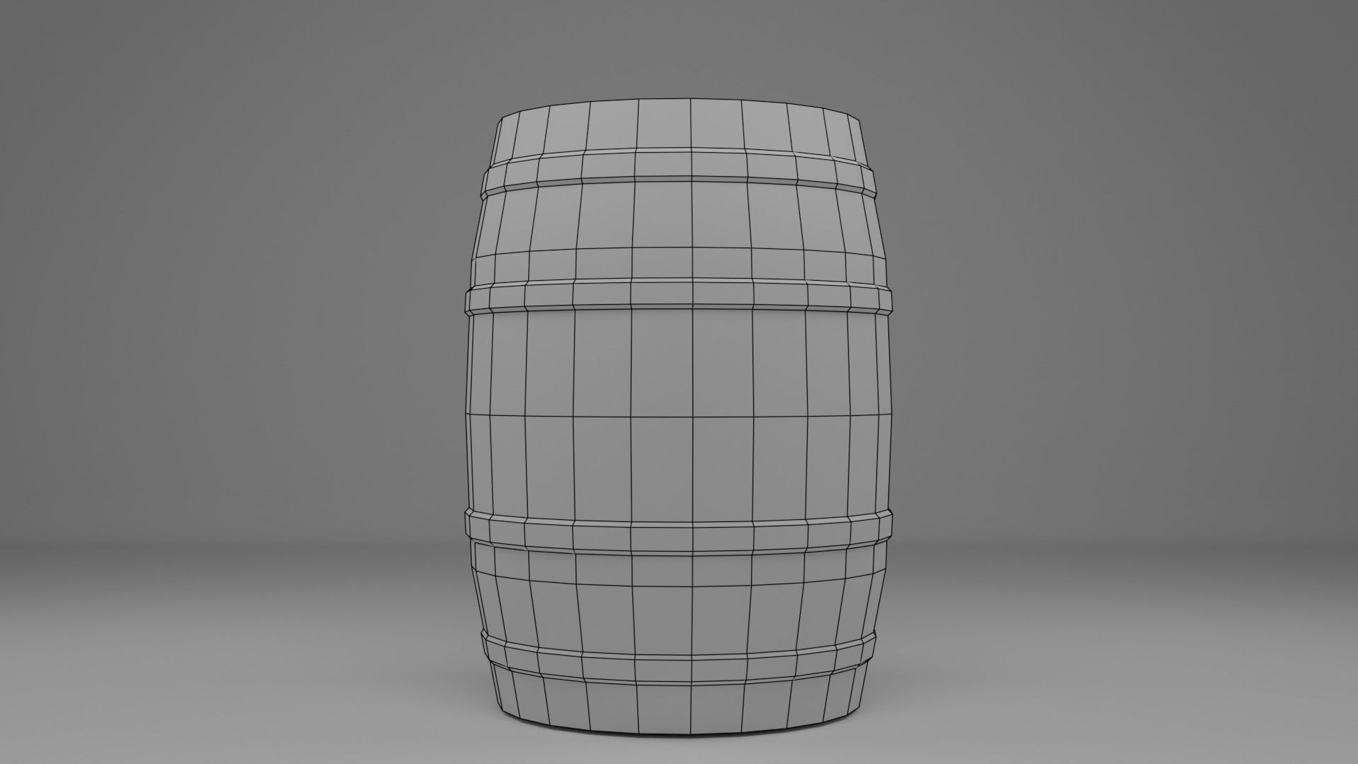 Stylized wooden barrel PBR Low-poly 3D model_6
