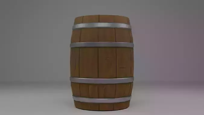 Stylized wooden barrel PBR