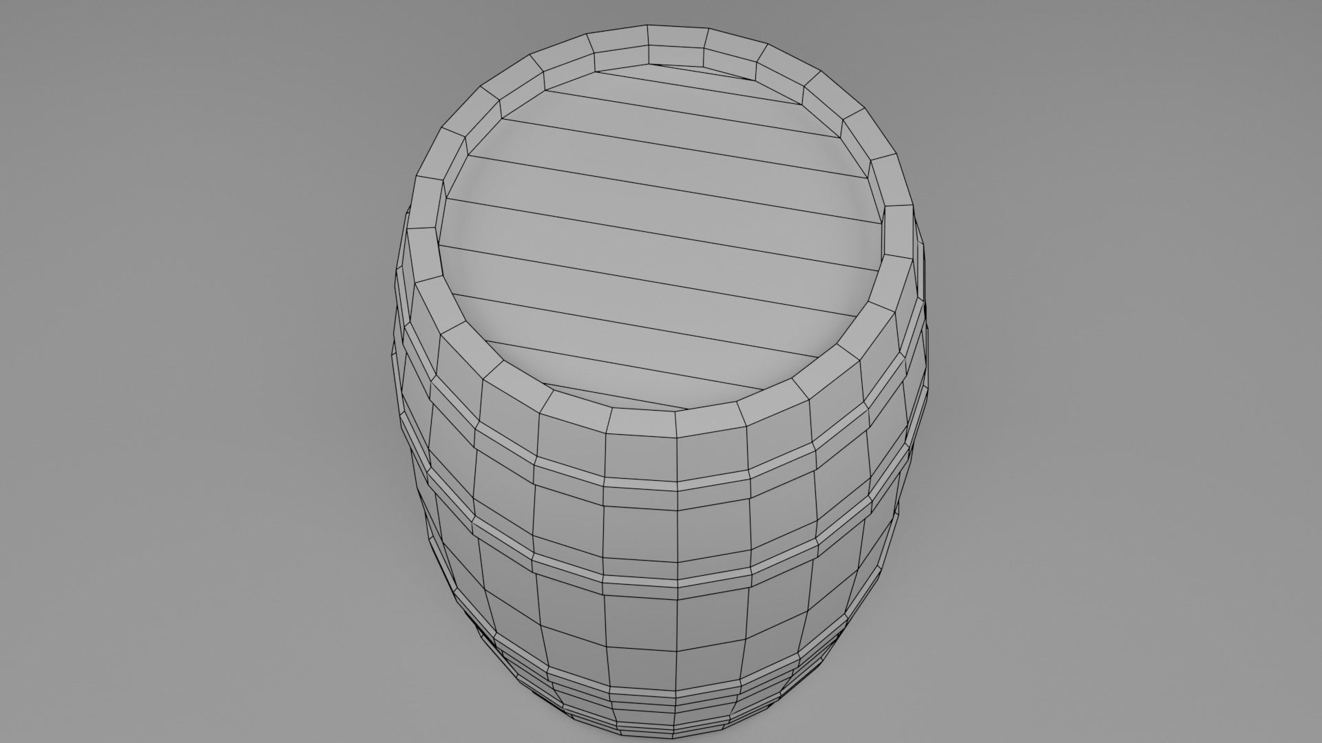 Stylized wooden barrel PBR Low-poly 3D model_8