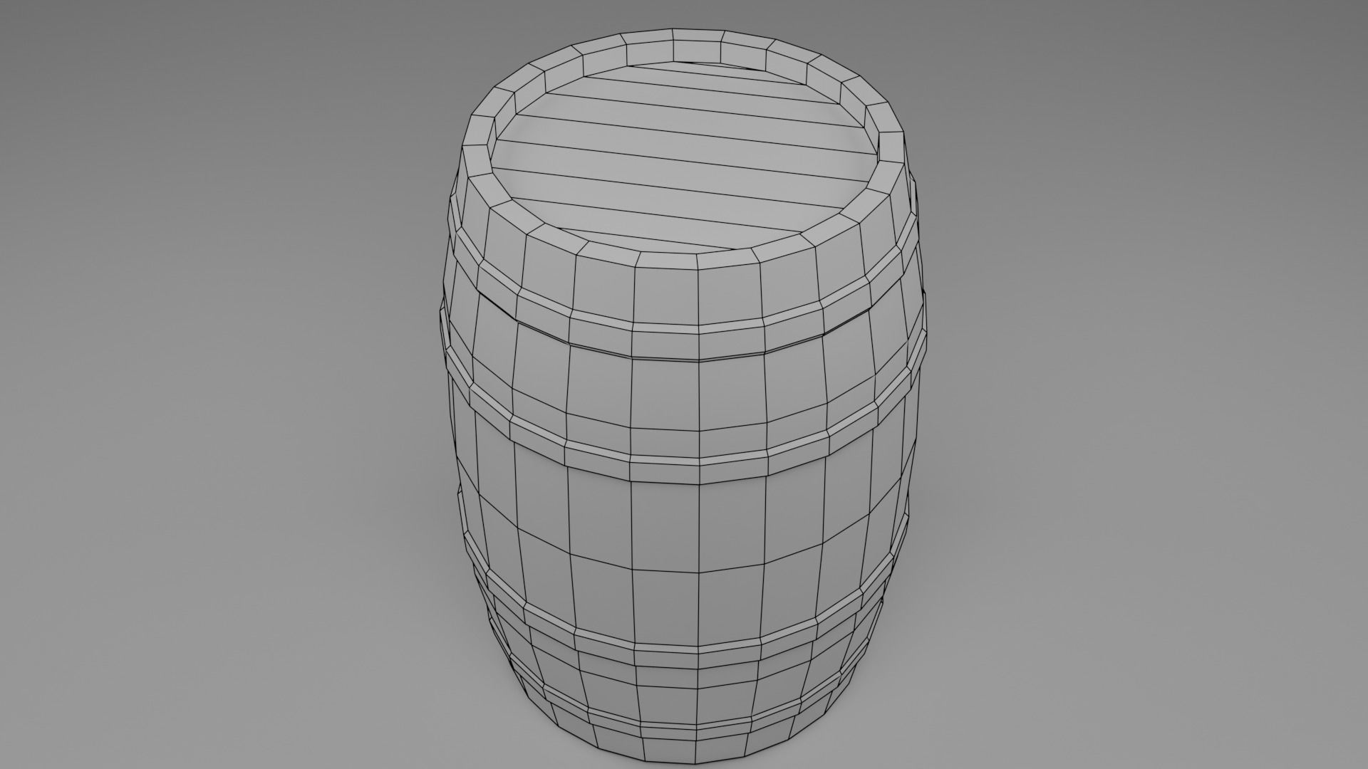 Stylized wooden barrel PBR Low-poly 3D model_7