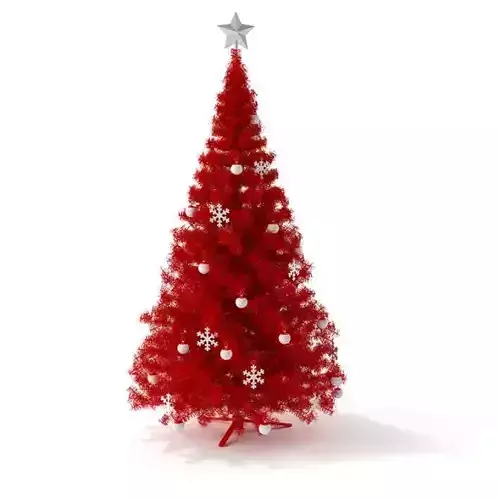 Red Artificial Christmas Tree