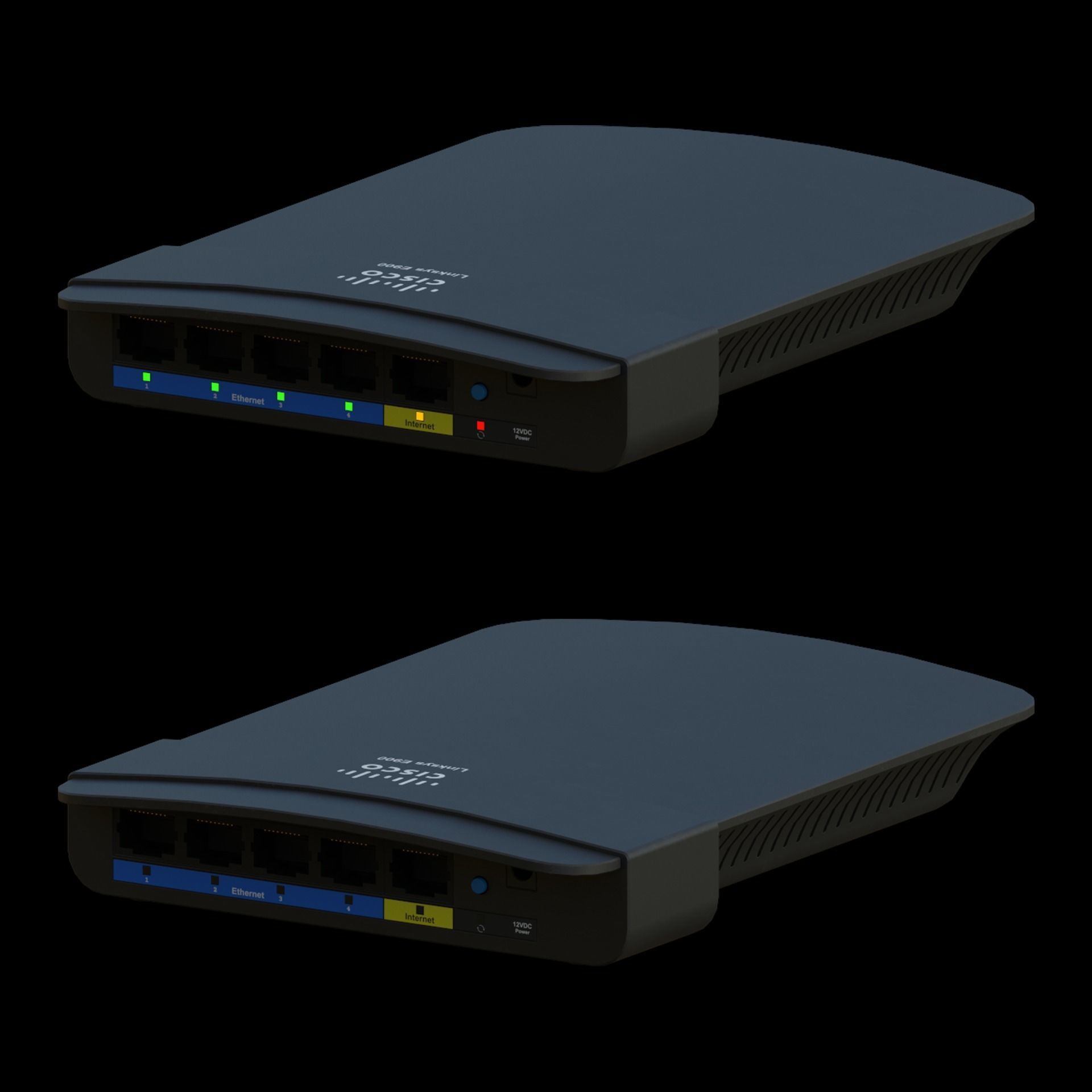 Internet Router Low-poly 3D model_2