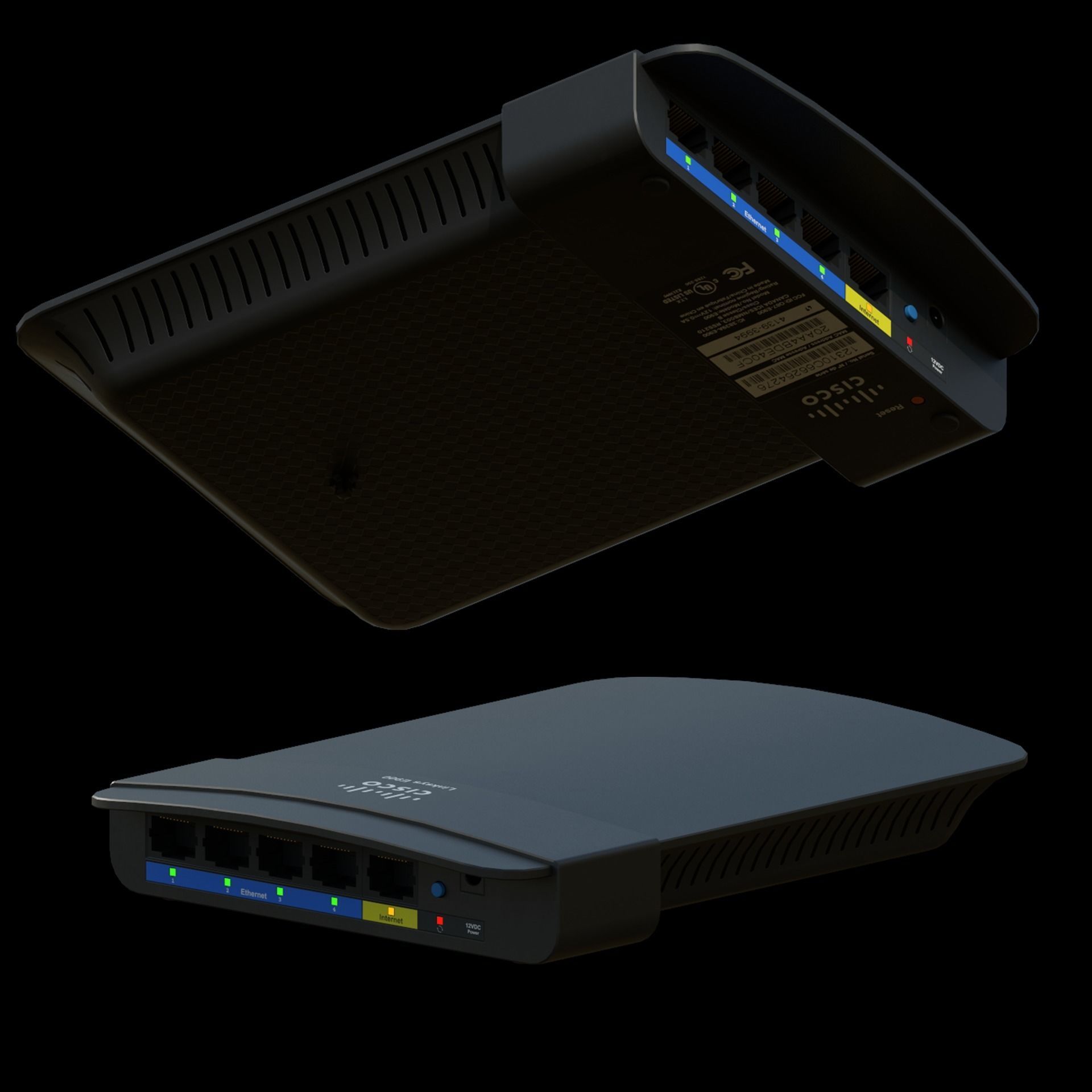 Internet Router Low-poly 3D model_3