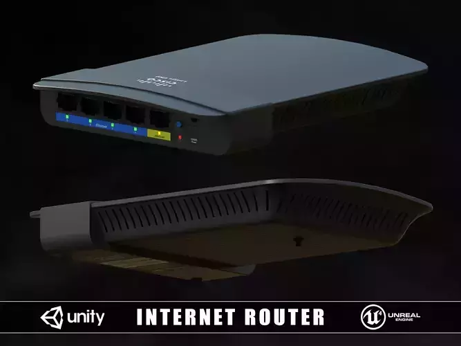 Internet Router Low-poly 3D model