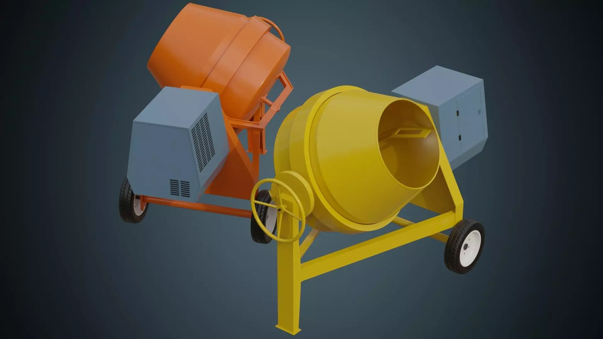 Concrete Mixer 2A Low-poly 3D model_0
