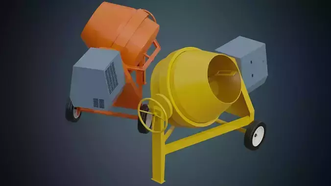 Concrete Mixer 2A Low-poly 3D model