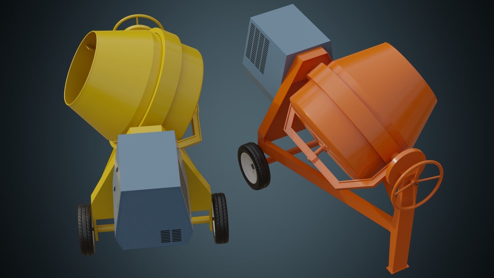 Concrete Mixer 2A Low-poly 3D model_1