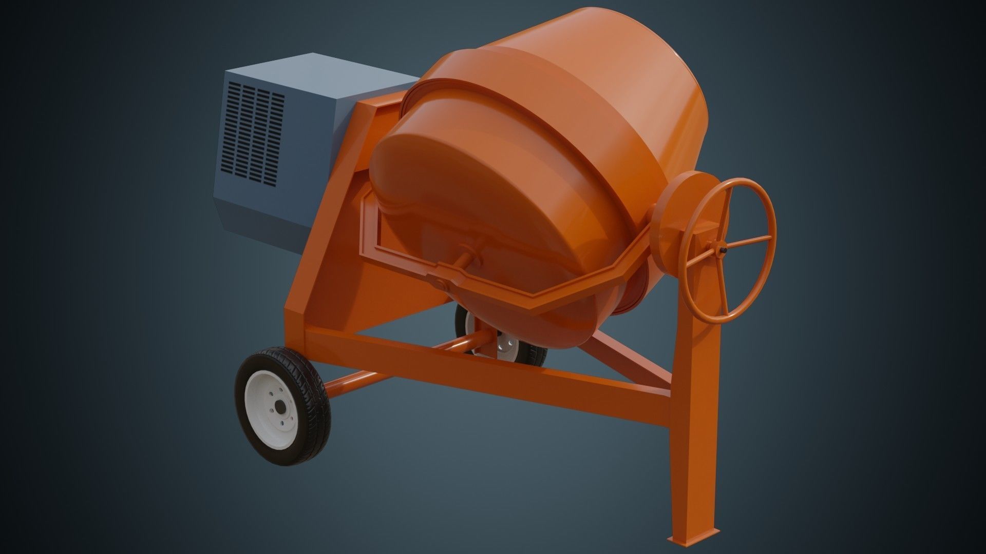 Concrete Mixer 2A Low-poly 3D model_4