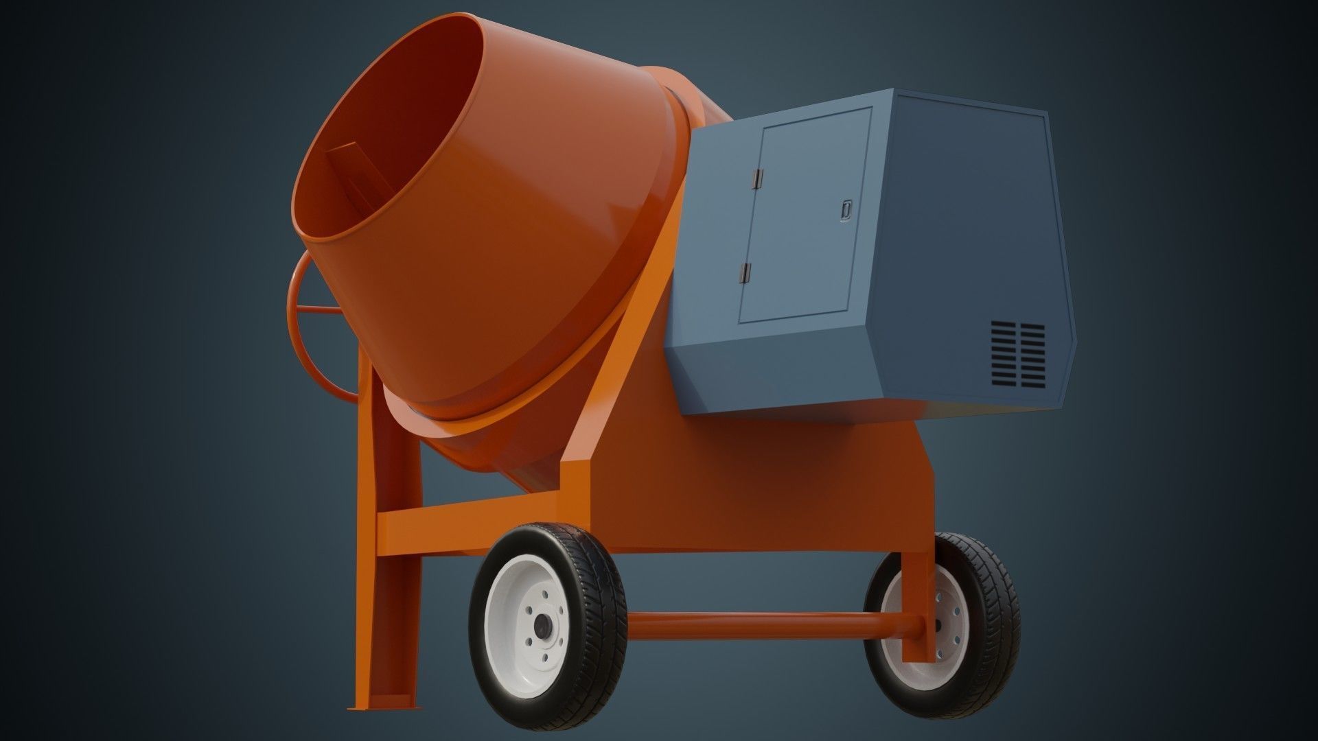 Concrete Mixer 2A Low-poly 3D model_6