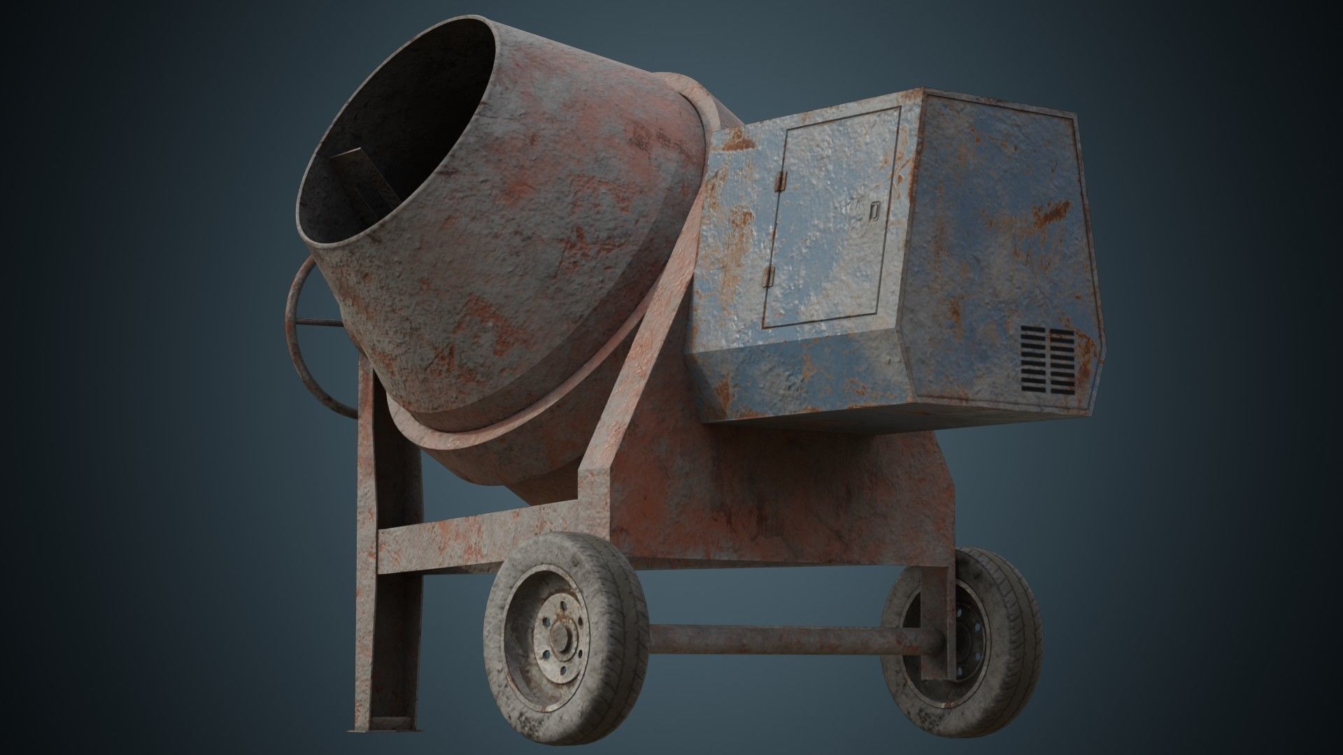 Concrete Mixer 2B Low-poly 3D model_6