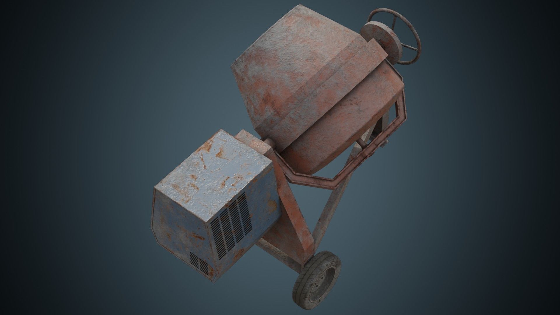 Concrete Mixer 2B Low-poly 3D model_5