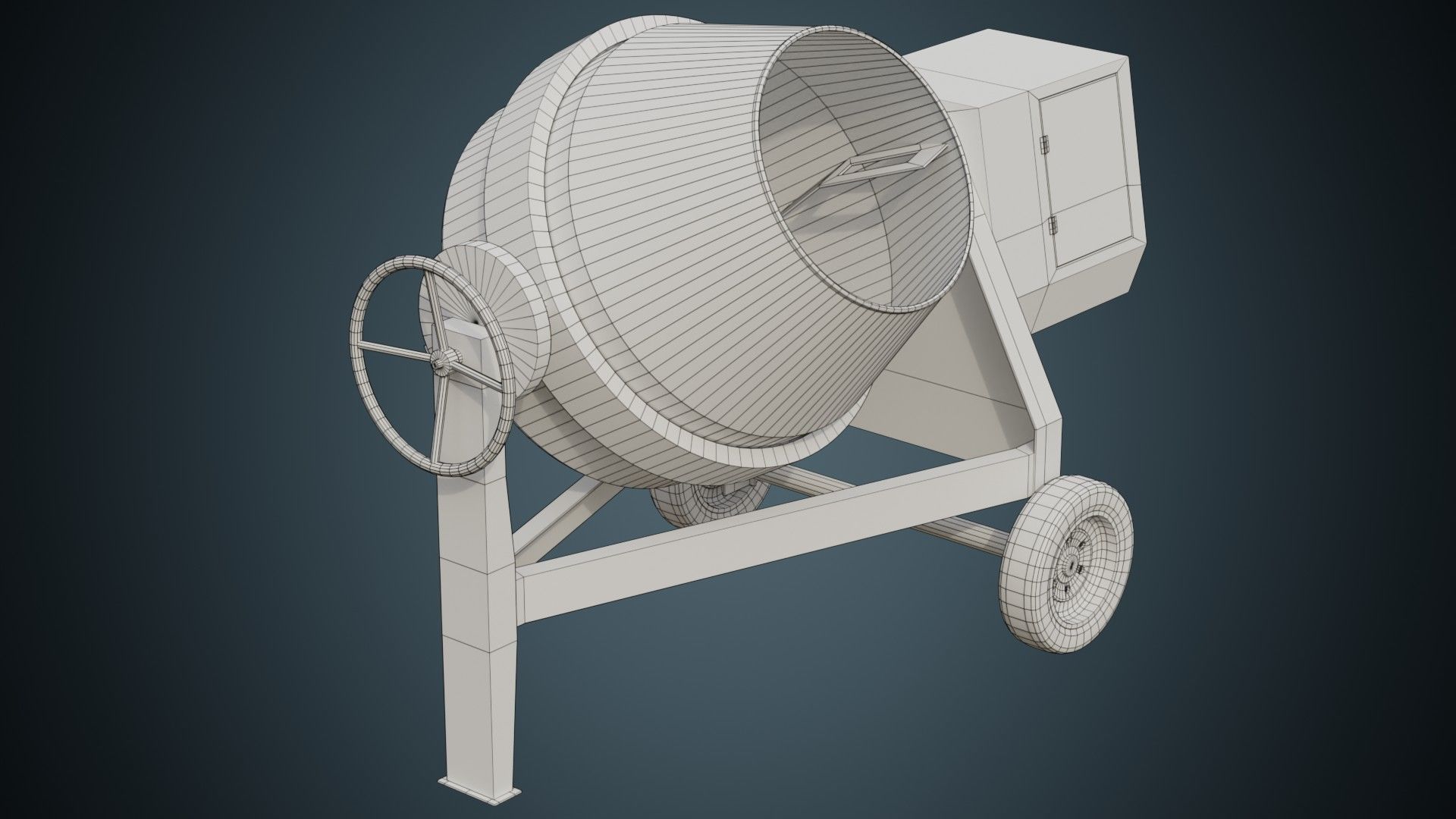 Concrete Mixer 2B Low-poly 3D model_8