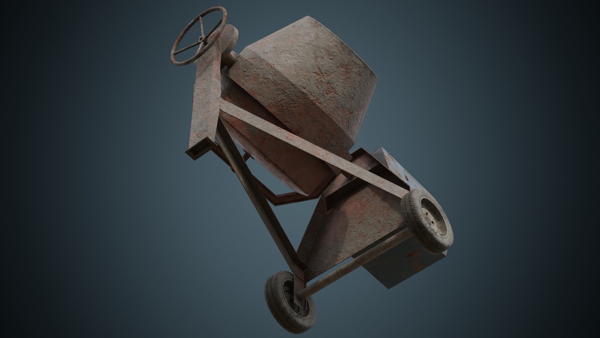 Concrete Mixer 2B Low-poly 3D model_7