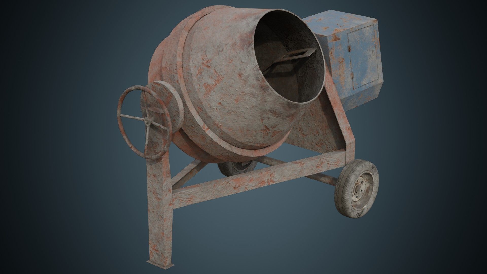 Concrete Mixer 2B Low-poly 3D model_3