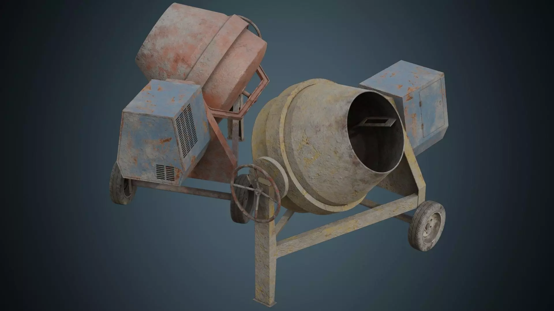 Concrete Mixer 2B Low-poly 3D model_0