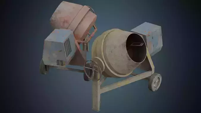Concrete Mixer 2B Low-poly 3D model