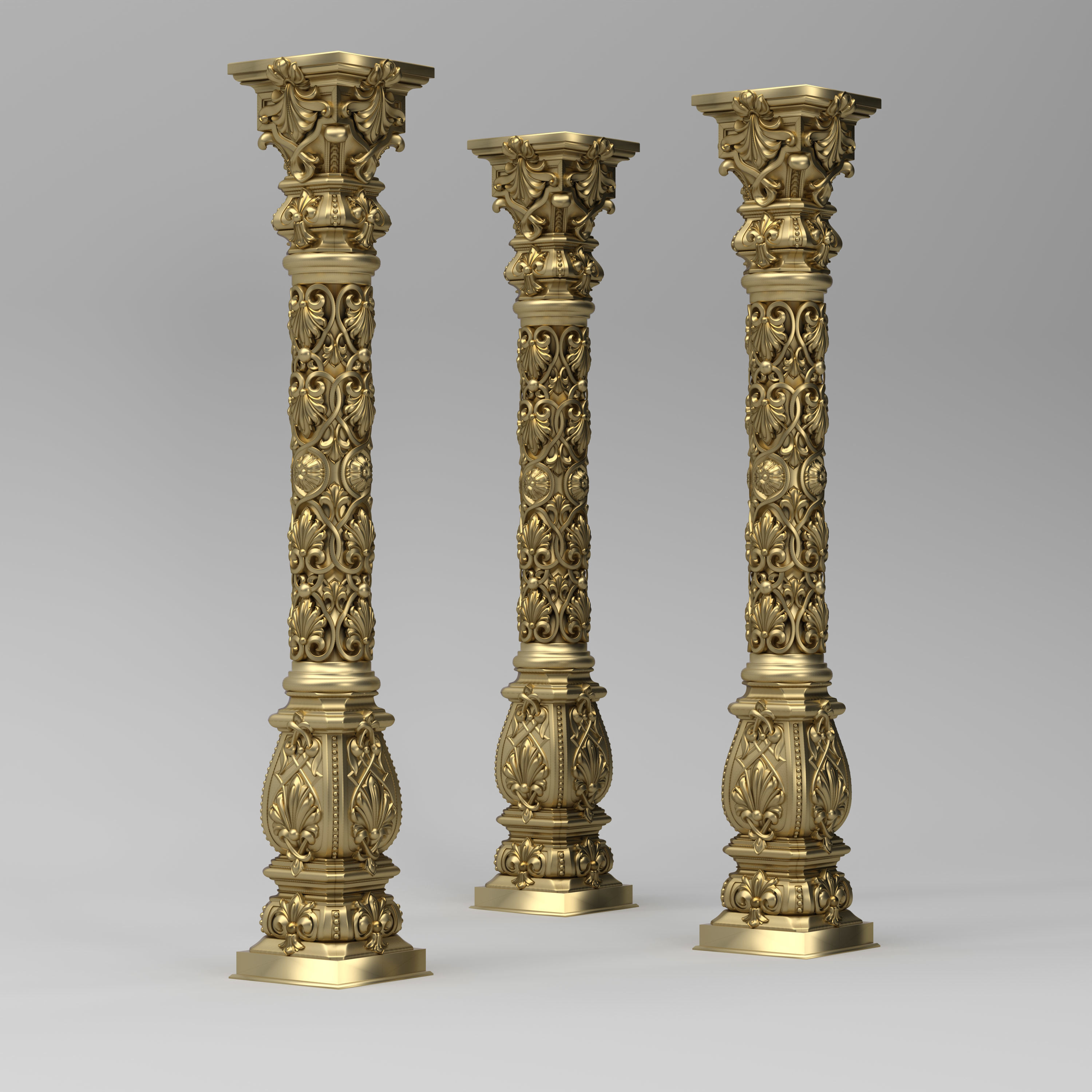 Carved Column 3D model_3