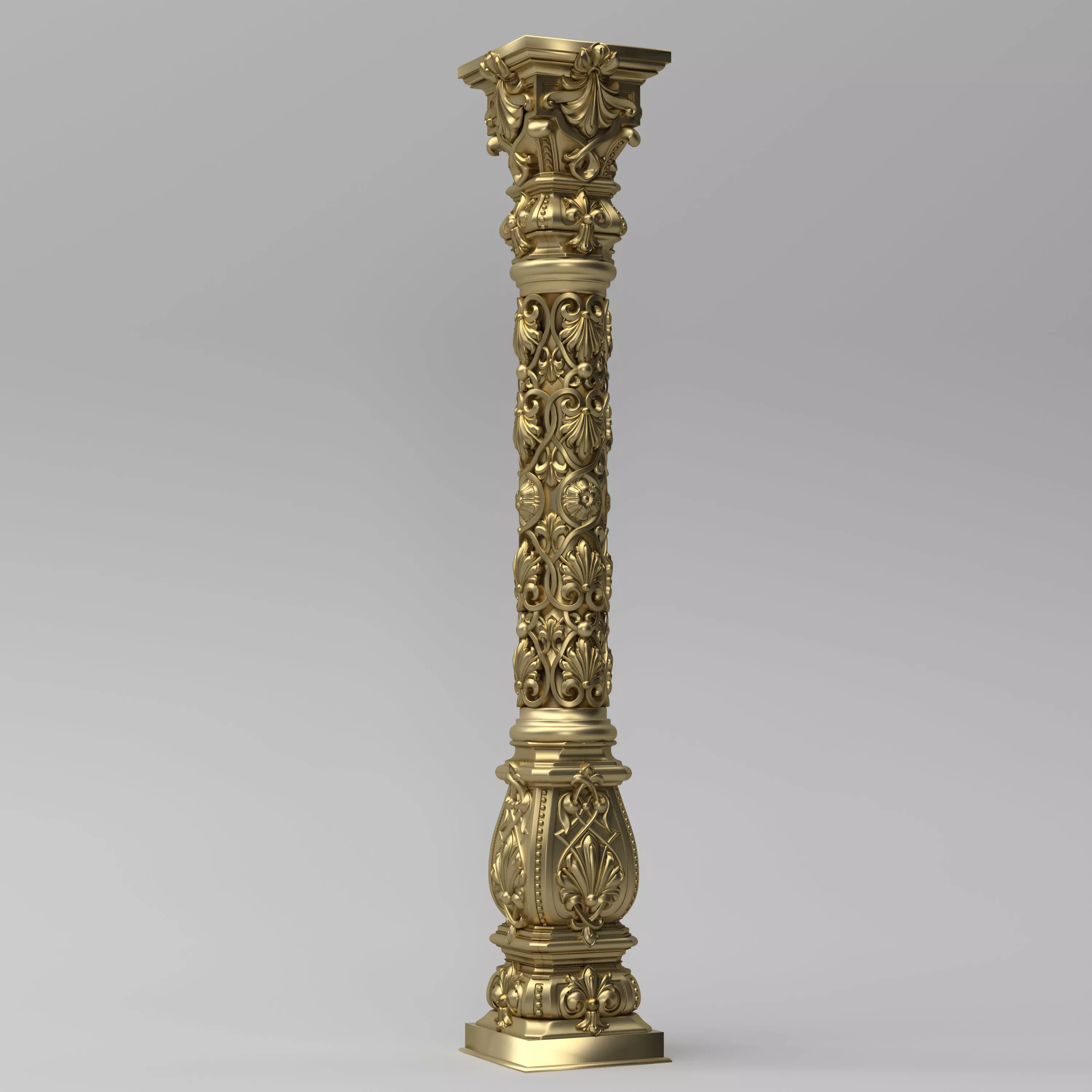 Carved Column 3D model_0
