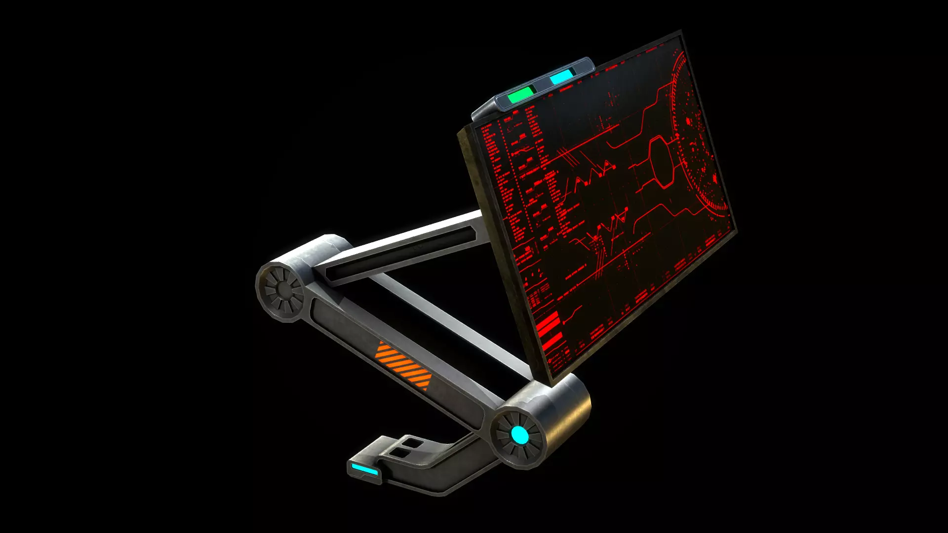 Sci Fi Monitor Low-poly 3D model Low-poly 3D model_0