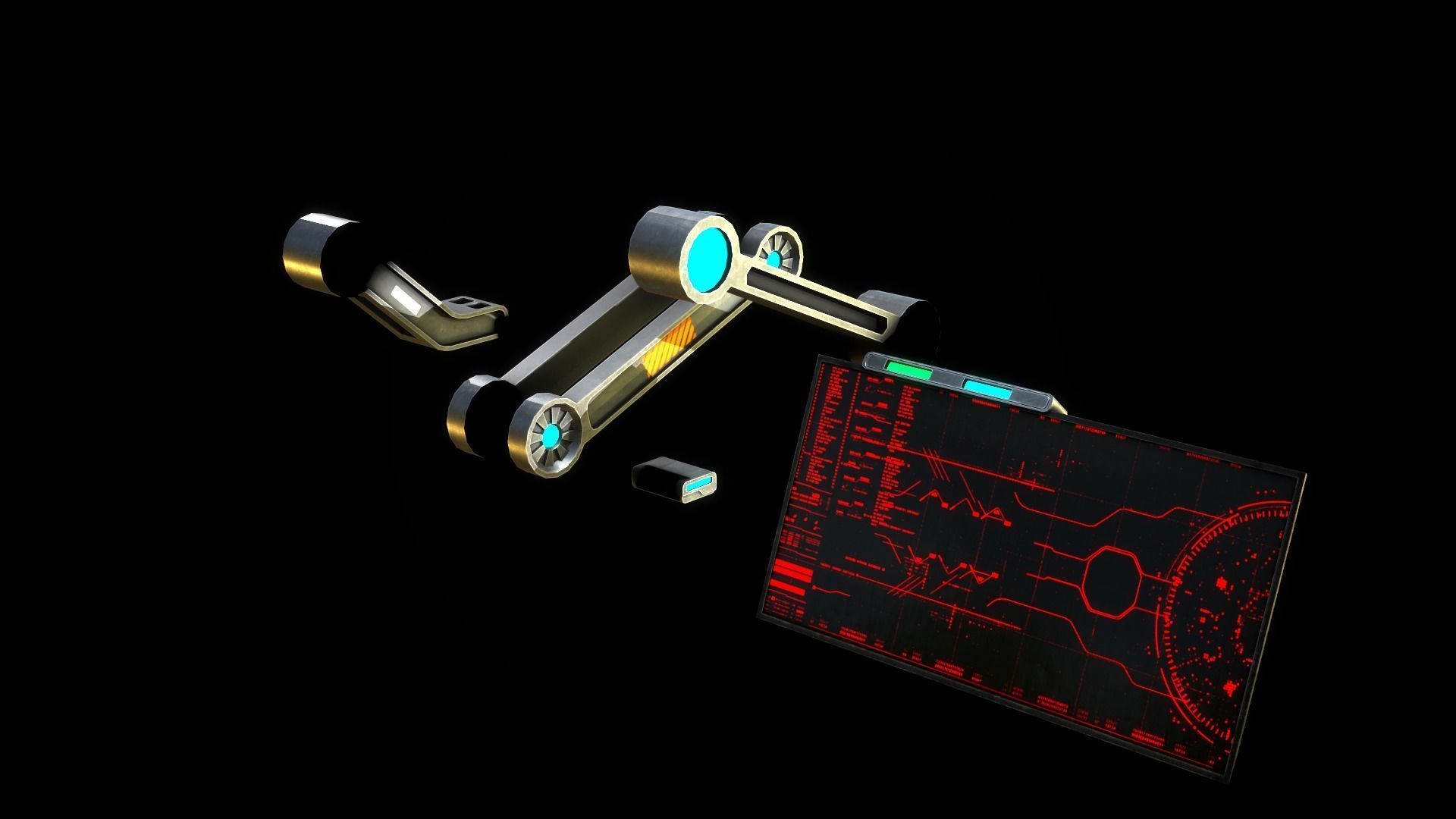 Sci Fi Monitor Low-poly 3D model Low-poly 3D model_11