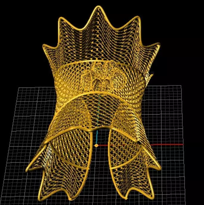 Bracelet golden crown Free 3D model_0