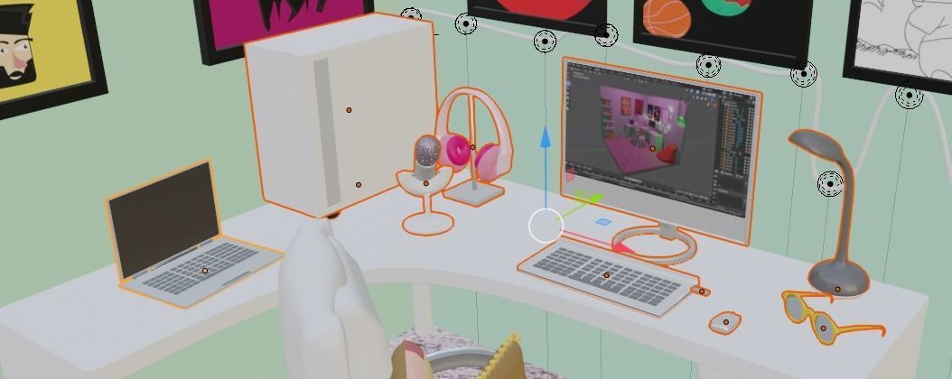 Desktop Computer Pack Low-poly 3D model_3