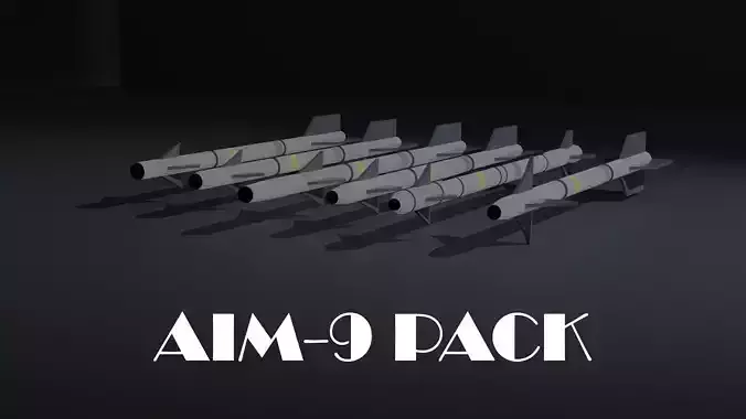 LOW POLY Aim-9 pack Low-poly 3D model