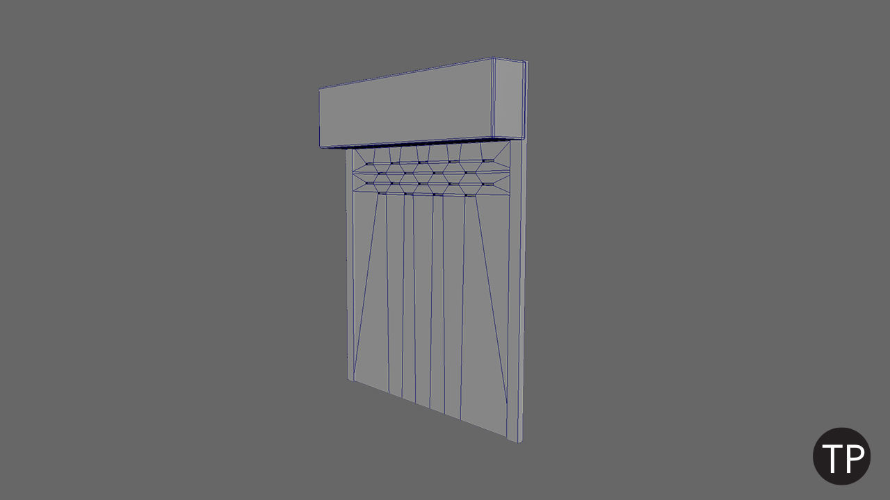 Metal industrial door Low-poly 3D model_9