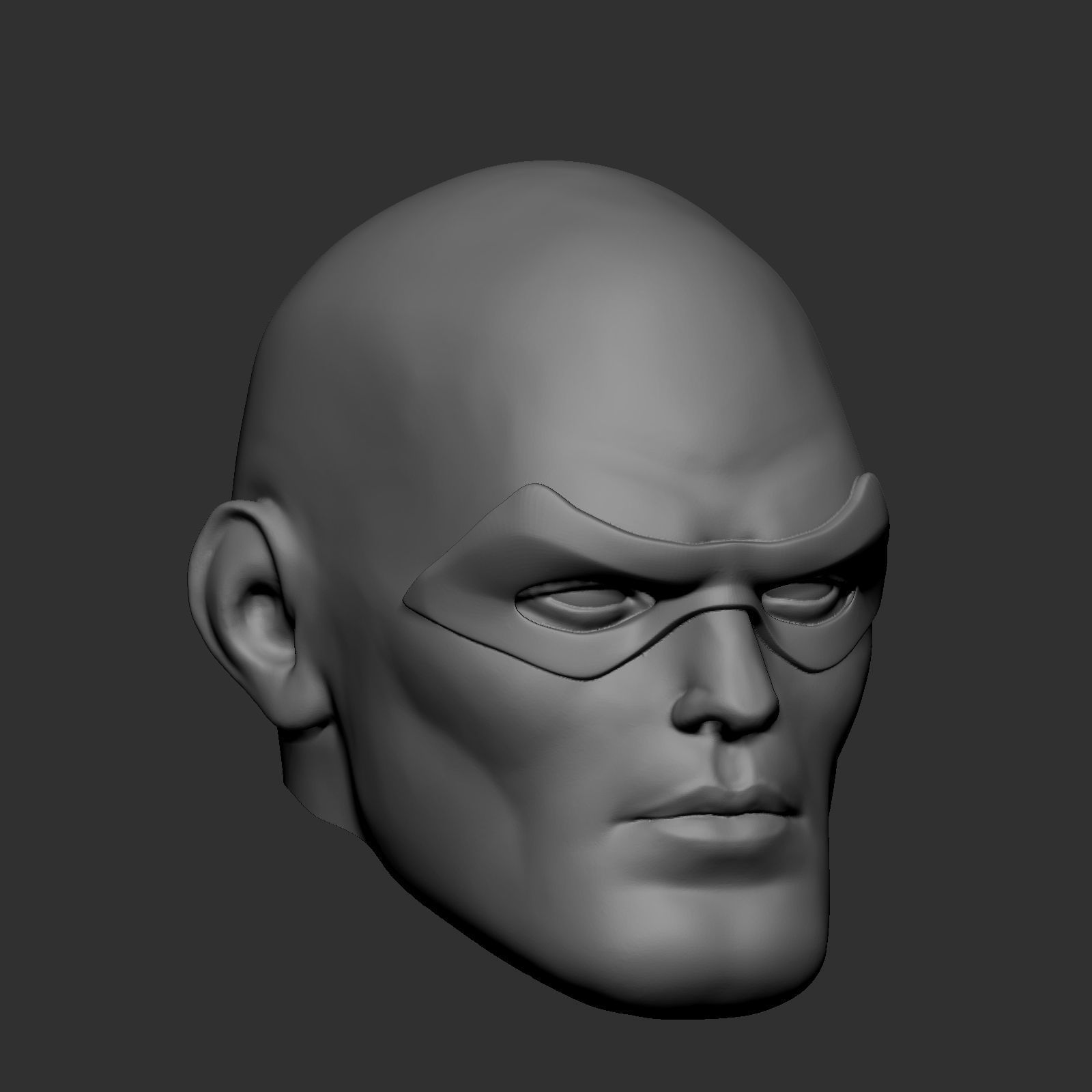 Generic super hero head  3D print model_2