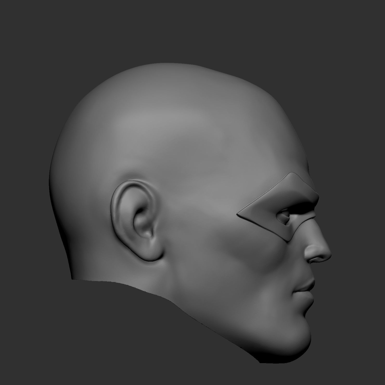 Generic super hero head  3D print model_1