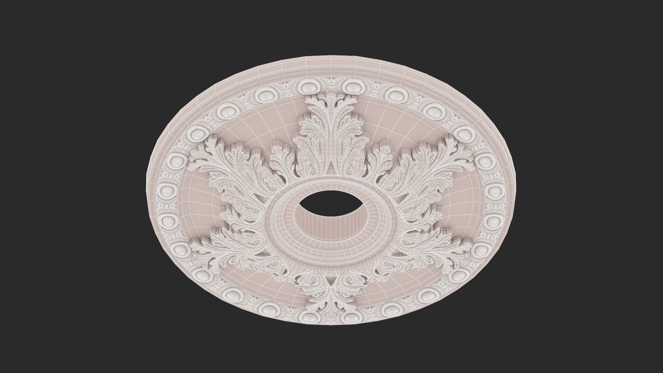 Classic Ceiling Medallion 04 3D model_8