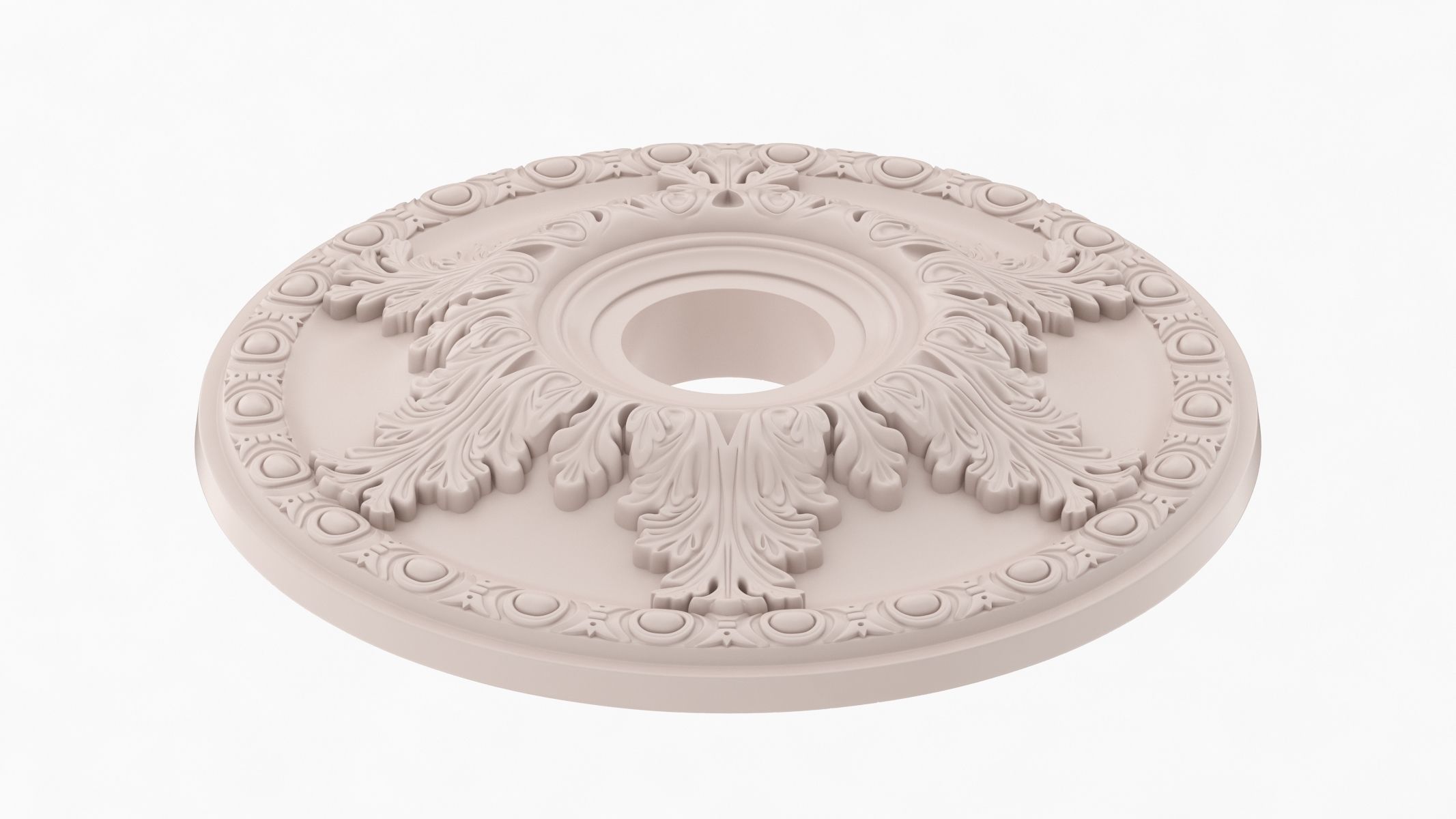 Classic Ceiling Medallion 04 3D model_4